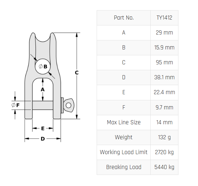Tylaska H12 Halyard Shackle