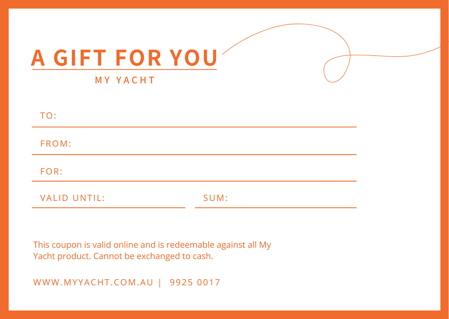 My Yacht Gift Card