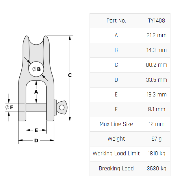 Tylaska H8 Halyard Shackle