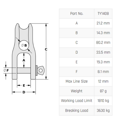 Tylaska H8 Halyard Shackle