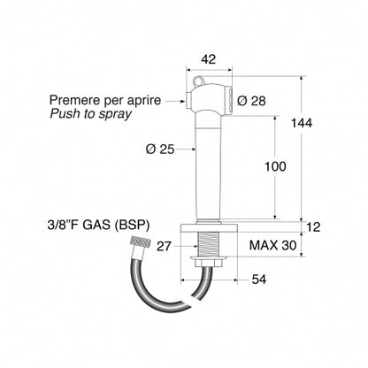 Barka  push button transom shower head